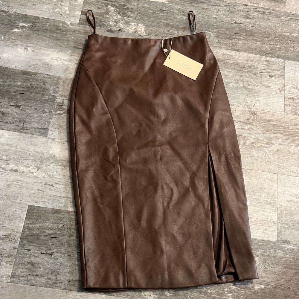 Meshki Chocolate Brown Midi Skirt